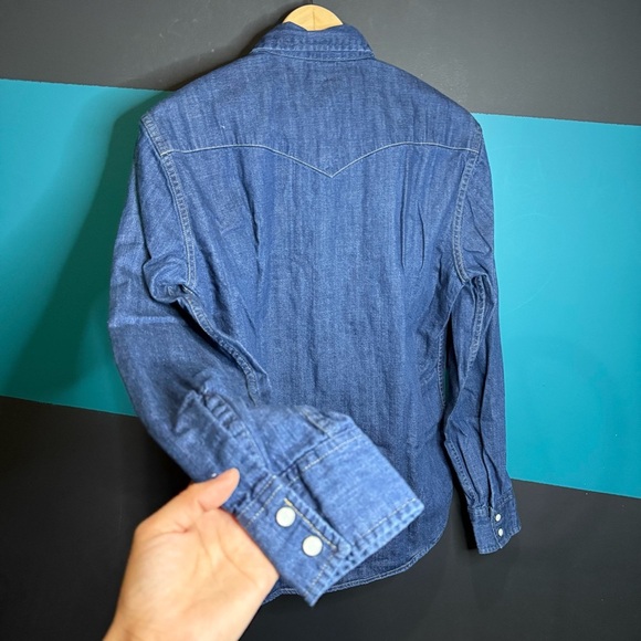 Levi's Blue Casual Button Down Shirt Classic Western Style - Picture 6 of 9
